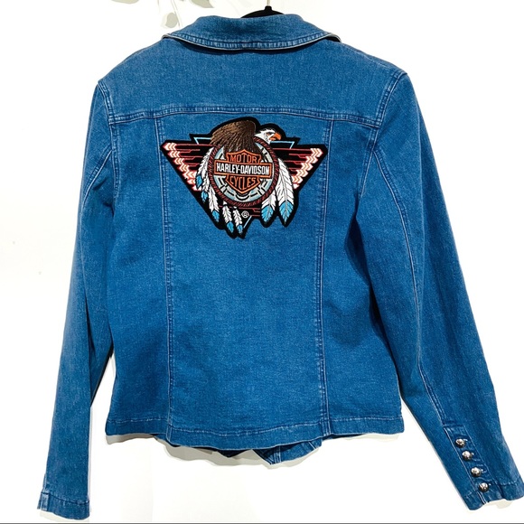 womens denim jacket with embroidery